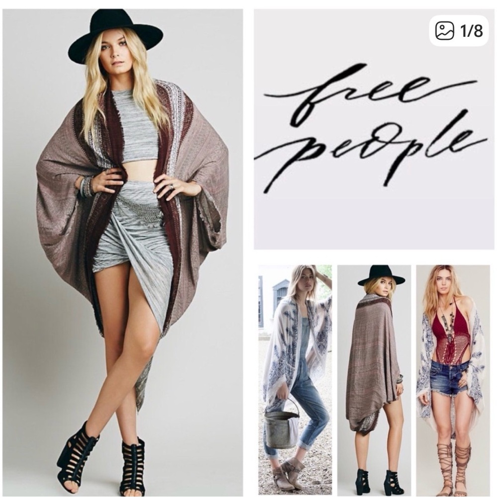 Free People Sammy Raw Edge Kimono